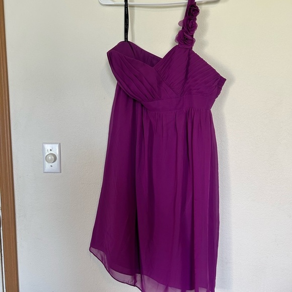 alfred angelo Vintage y2k Purple One-Shoulder Dress Size 14 - Picture 1 of 10